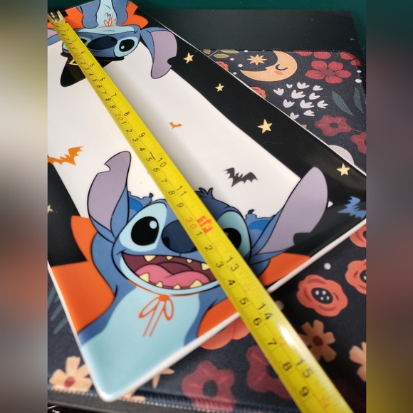 Disney Stitch Witch Vampire Halloween Serving Tray Platter Ceramic - Picture 3 of 3